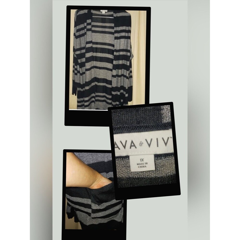 AVA VIV Black & Grey Cardigan #1535